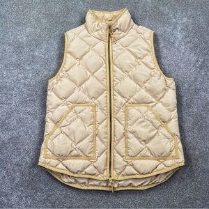 J. Crew Quilted Beige Vest Size M